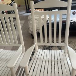 White Wooden Rocking Chairs