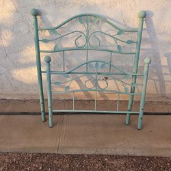 Metal Headboard And footboard Green Frames