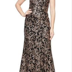 Alex Evenings Mother Of The Bride Dress Sleeveless Size 16 