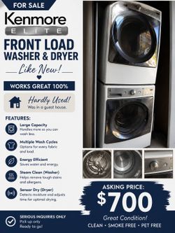 Kenmore  washer and dryer