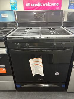 Black Whirlpool Gas Stove $49 Down Financing