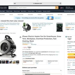 New IPOWER ELECTRIC HEATER FAN FOR GREENHOUSE , GROW TENT, WORKPLACE,  OVERHEAT PROTECTION, FAST HEATING for Sale in Visalia, CA - OfferUp