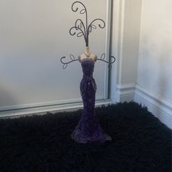 Purple Dress Jewelry Stand 