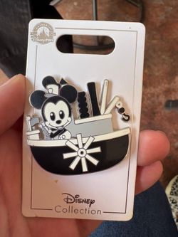 Disney Steamboat Willie Mickey Mouse Riverboat Enamel Pin on Card