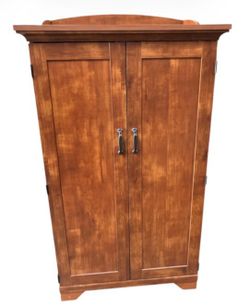 Wood Computer Armoire / Office Cabinet With Desk & Storage
