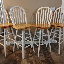 🪑 Set of 4 Bar-Height Wooden Stools – $55 for the Set
