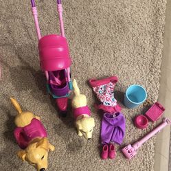Dog Walking Barbie Set 
