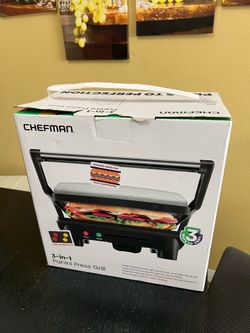 Chefman 3-in-1 Panini Press Grill. New.