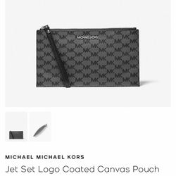 Jet Set Logo Coated Canvas Pouch