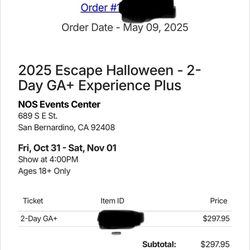 Escape Halloween 2 Day GA+