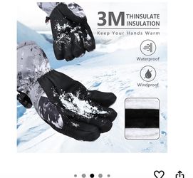 Ski Gloves, Warmest Waterproof and Breathable Snow Gloves for Cold Weather, Fits Both Men & Women,for Parent Child Kids Outdoor