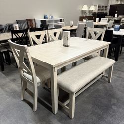 6-piece Dining Set On Special! With Bench. 