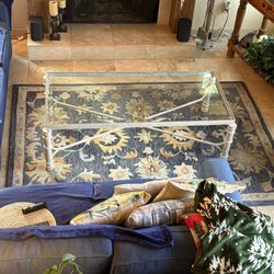 Glass And Metal Coffee Table
