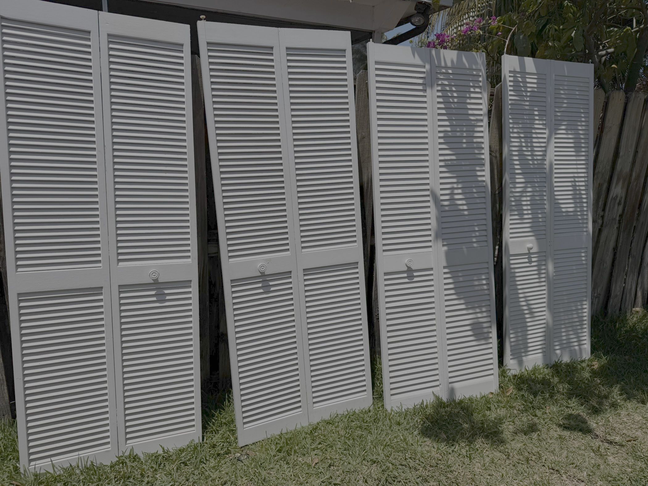 (4) 36” x 80” Louver Plantation Bi-fold Closet Door, White