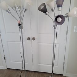 2x Metal multi floor lamps includes New Sylvannia LED bulbs $35 EACH FIRM