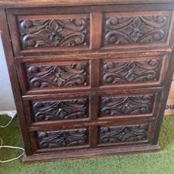 Solid Wood, Chest Of Drawers, Brown