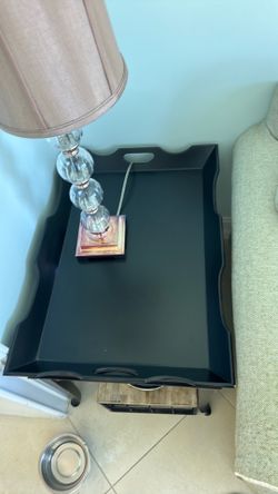Set of two tray top end tables