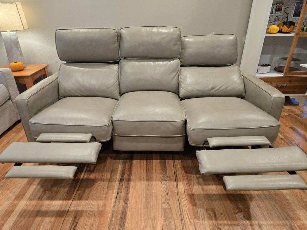 Double Recliner Chair Leather Couch