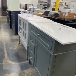 $295 All Size 36” Solid Wood Frame Bathroom Vanity with Sink