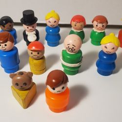 vintage Fisher Price Little People Furniture cars and people