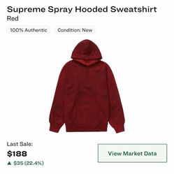 Supreme Spray Hooded Hoodie Medium 
