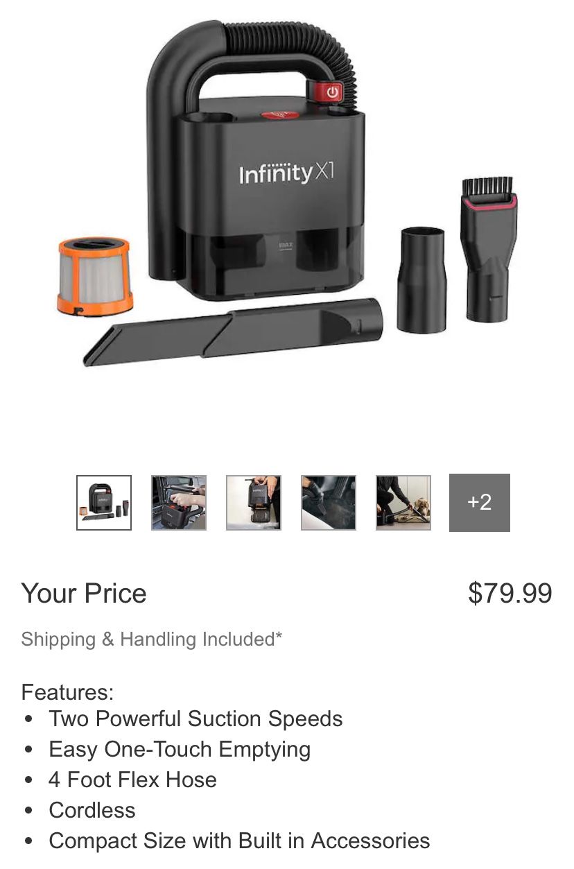 New! INFINITY X1 20V Cordless Vacuum