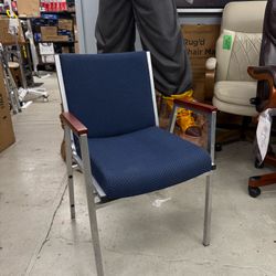 Heavy Duty Stack Chair with Arms - Blue