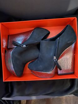 Black And Grey Booties 7.5