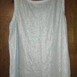 New With Tags Eileen Fisher Glittery Chalk Color Dressy Tank 