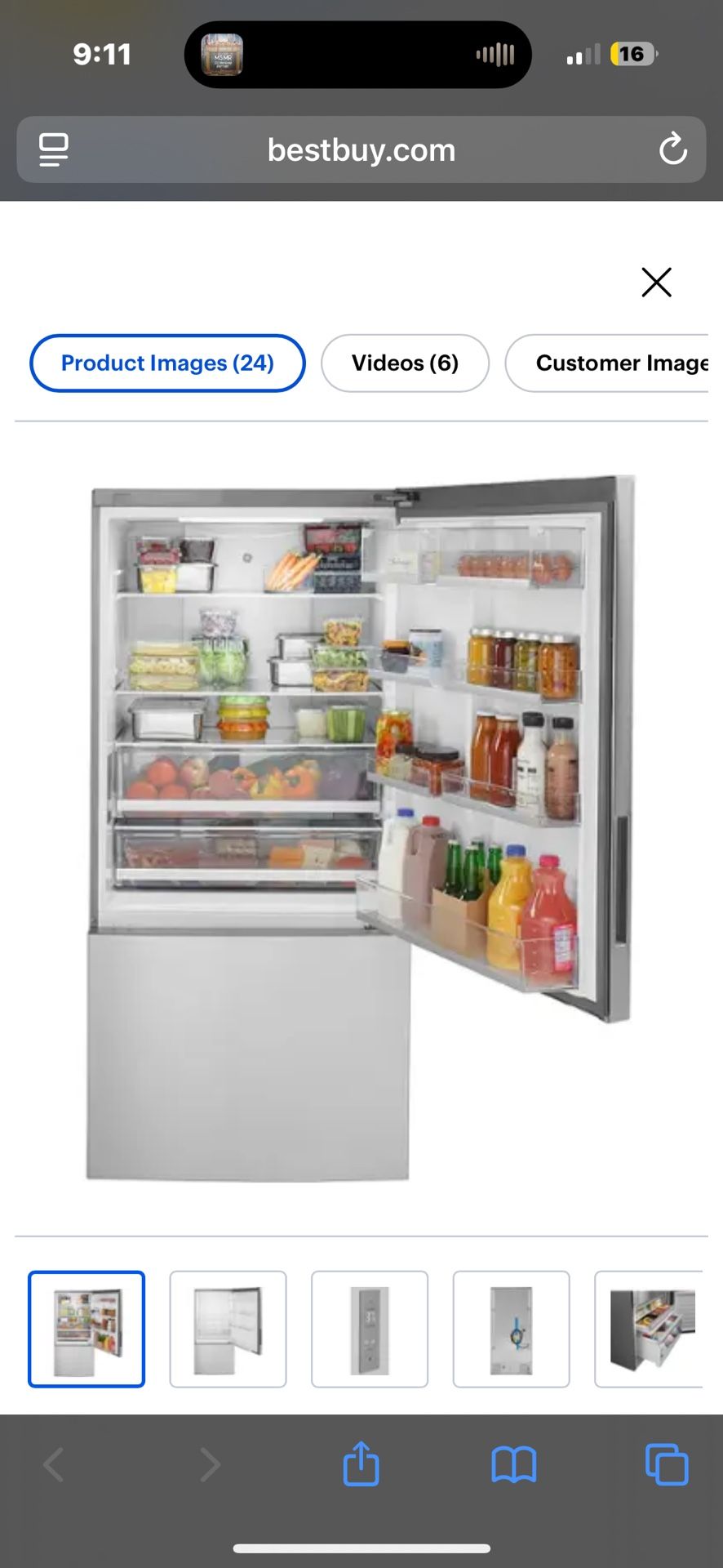 GE 17.7 Cu Ft Bottom Freezer