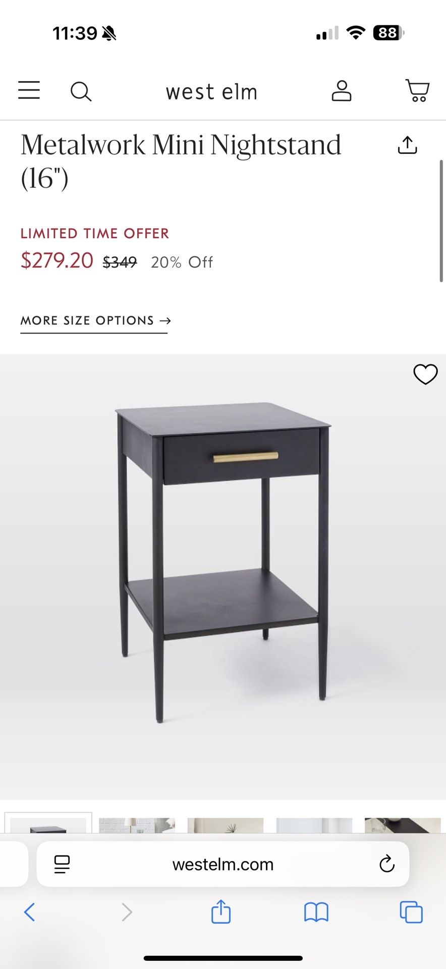 Set Of 2 West Elm Metalwork Nightstands