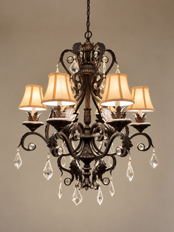 Ornate Formal Dining Chandelier with Crystal Accents – 30”