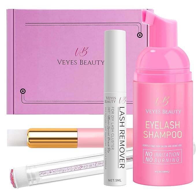 Brand New Cluster Lash Remover & Cleaner Kit DIY Lash Aftecare Kit for Eyelash extensions and Natural Lashes, Remover, Shampoo, Cleansing Brush, Masca