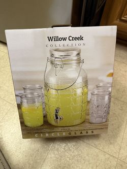 New Willow Creek One Gallon Glass Dispenser 