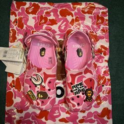 Pink Bape Crocs 