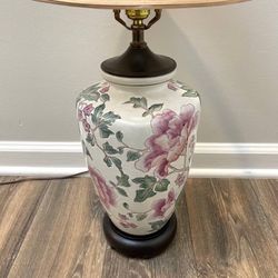 Vintage Porcelain Floral Table Lamp