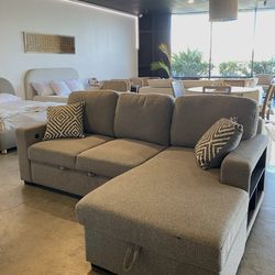 93” Sleeper Sofa w/ Storage Chaise – FREE Delivery   🚚