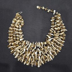 Beautiful Mother Of Pearl 5 Strand Choker Necklace 16" Statement Necklace