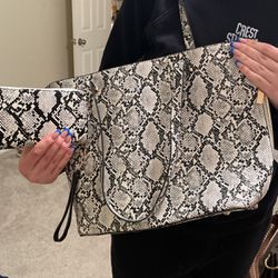Black And White Purse With Wallet