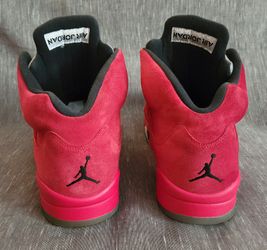 Men s Nike Air Jordan 5 Retro Red Suede Black Size 12 136027 602