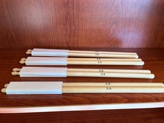 4 Pairs 5A Wooden Drumsticks – 8 Drum Sticks – Excellent Condition