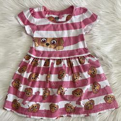 Adorable Paw Patrol Pink Striped Toddler Girl Dress 2t