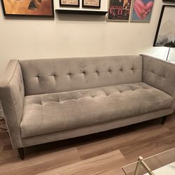 Grey Velvet Couch 