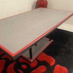 🔥 BUNDLE: Dining Table + Red Ceramic Vase +  Glass Mirror Display Curio + FREE Light Fixture!