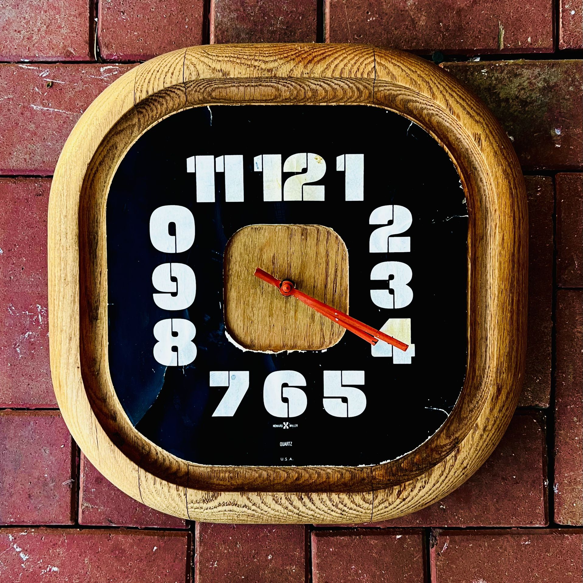 Howard Miller Solid Oak Retro Wall Clock