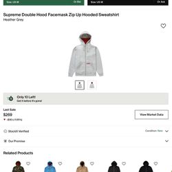 Supreme Double Hood Face mask Zip Up