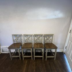 Set of 4 Counter Height Cross Back Chairs