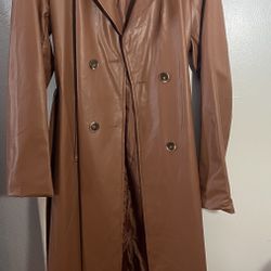 Brown Faux Leather Jacket