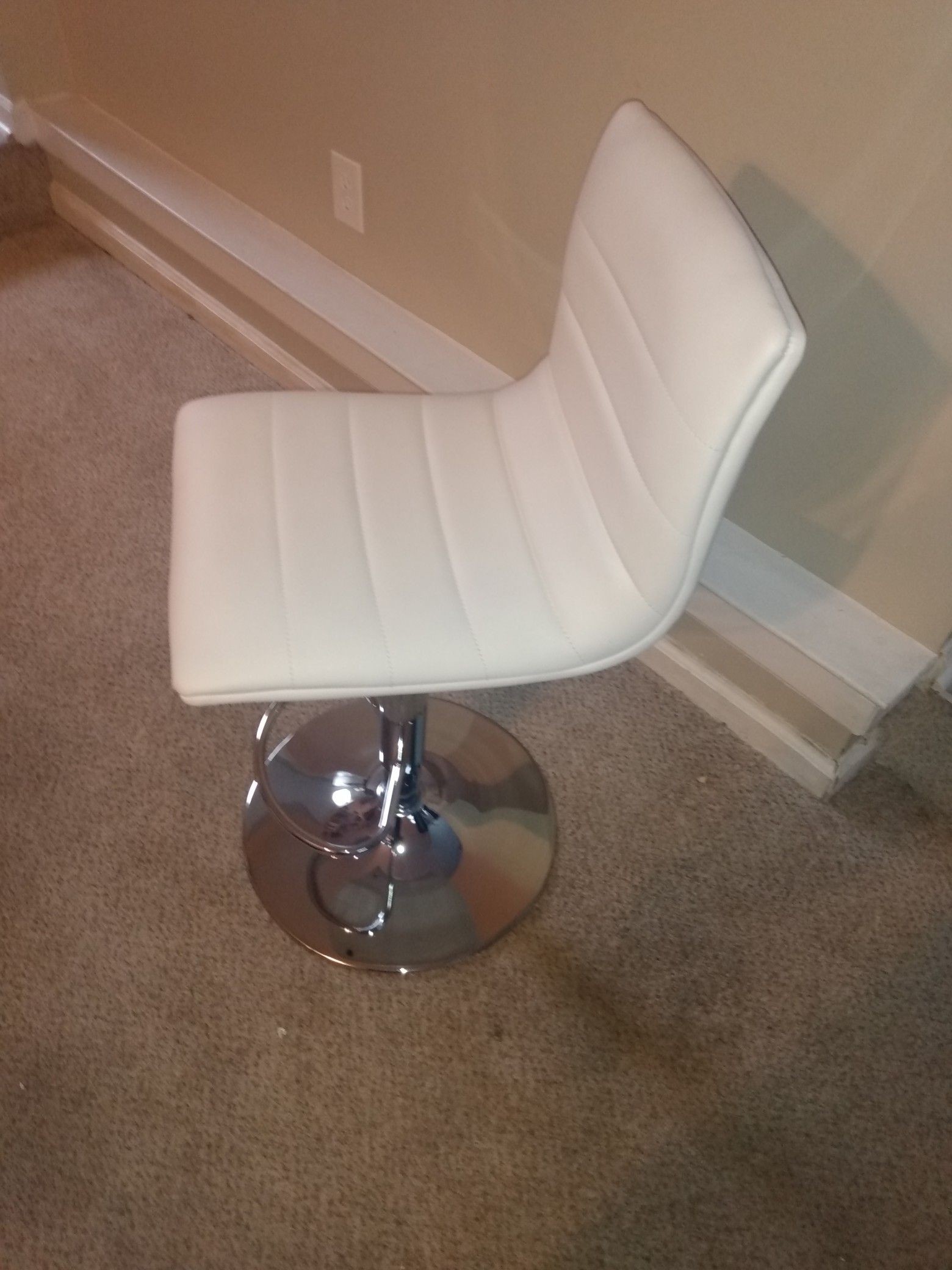 Brand New white armless leather chair