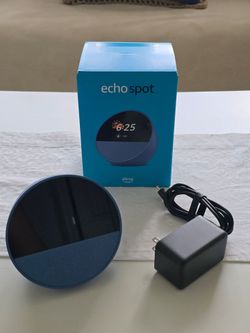 Amazon Alexa+ Echo Spot (2024, Ocean Blue) Smart Speaker & Alarm Clock